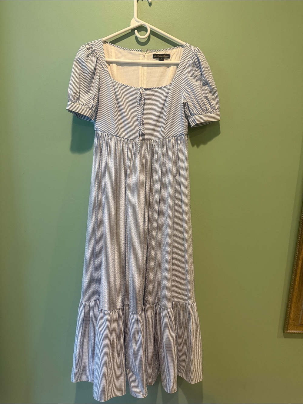 Brooks Brothers Light Blue & White Striped Maxi Dress
